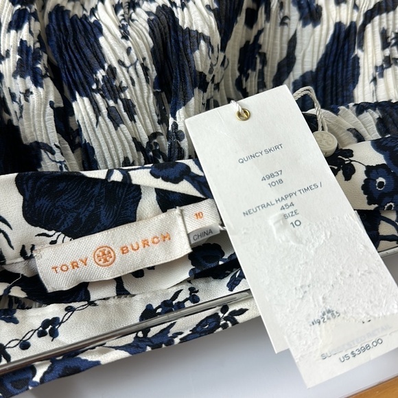 Tory Burch Quincy Skirt‎ Neutral Happy Times Size 10 NWT - Picture 7 of 8
